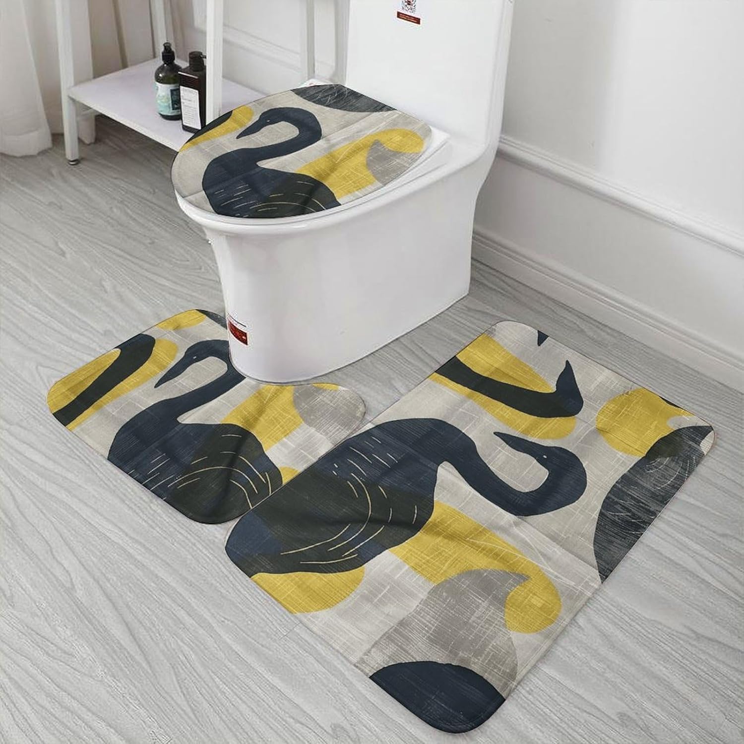 Premium 3-Piece Bathroom Rug Set with Non-Slip Backing