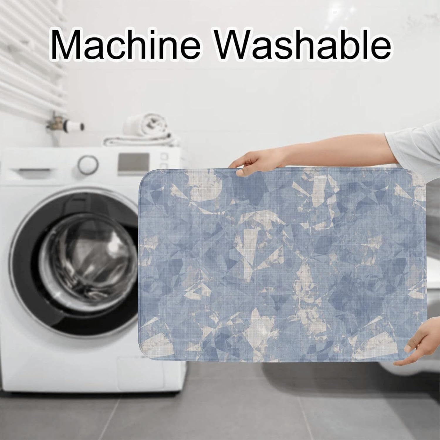 French Linen Print 3-Piece Bath Mat Set