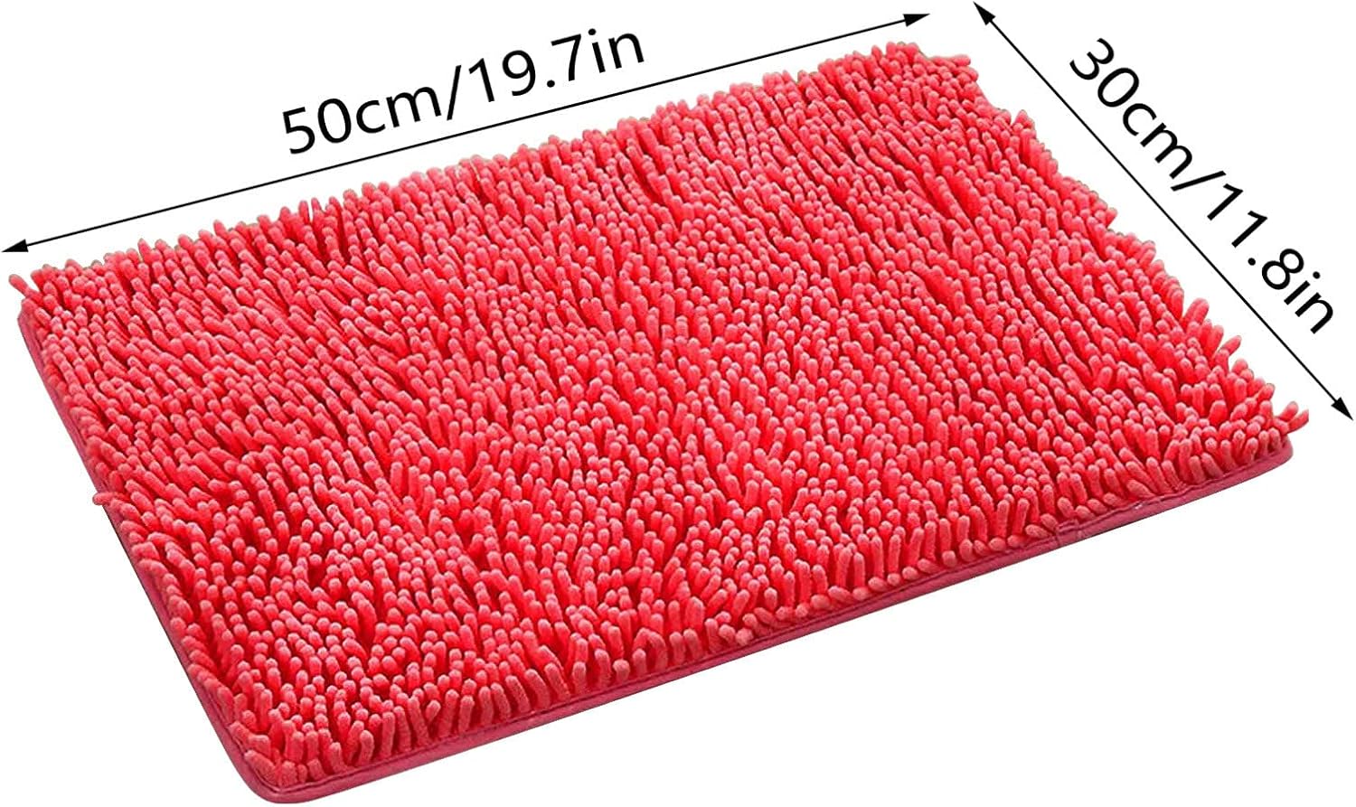 Scceatti Fluffy Bath Rug - Non Slip Soft Thick 20x12In Light Red Pink