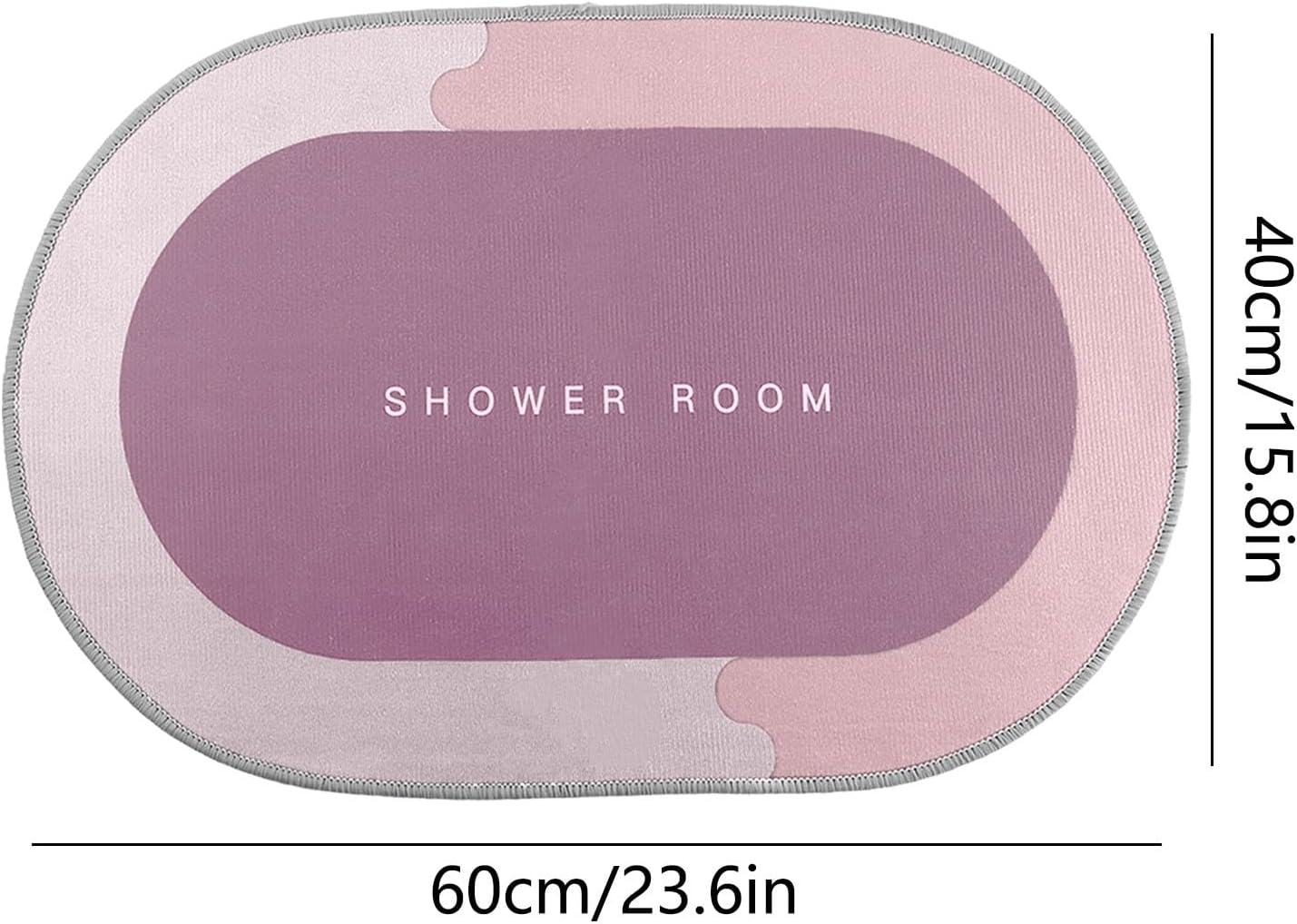Quick Absorption Bathroom Mat with Non-Slip Rubber Backing Pink
