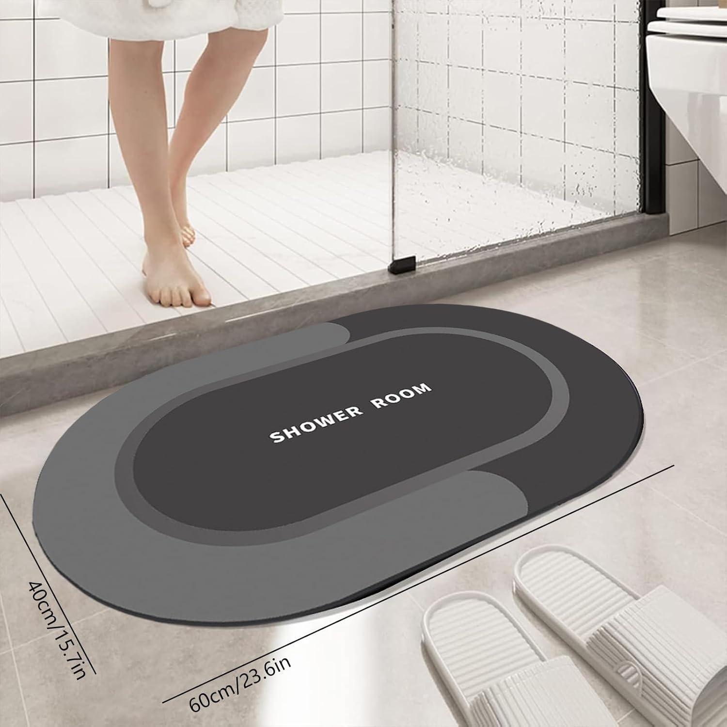 Super Absorbent Quick Dry Bath Rug with Non-Slip Backing