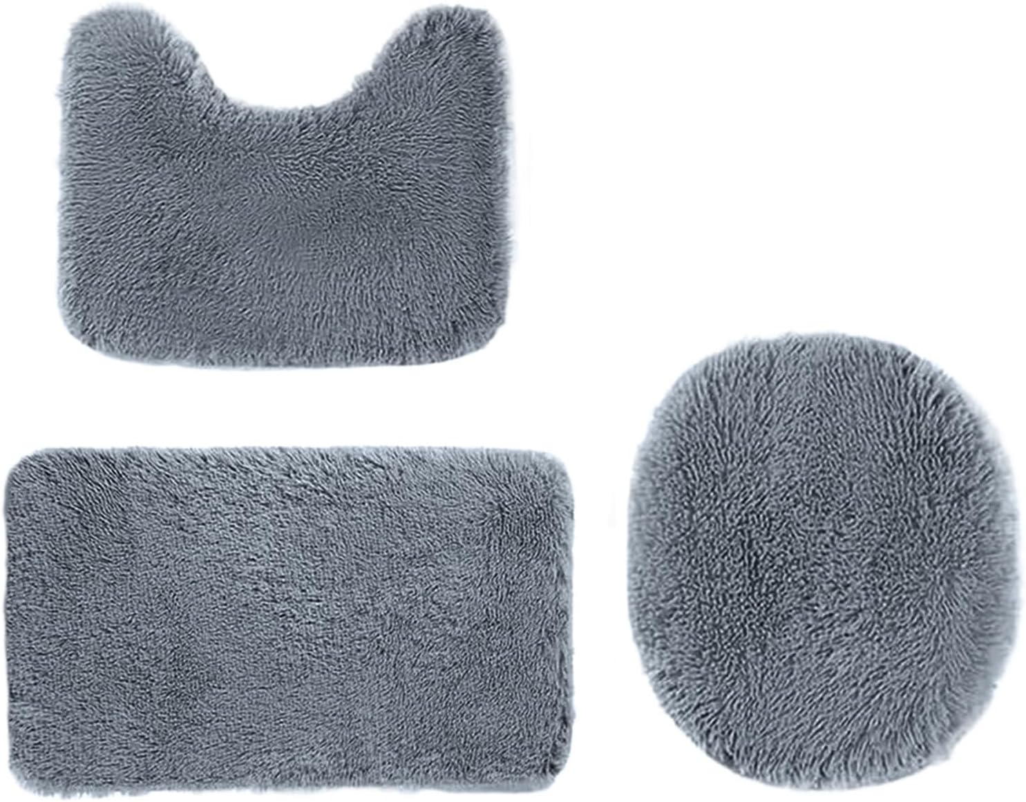 3 Piece Bath Rug Set - Non-Slip Microfiber Rugs with Rubber Backing 1