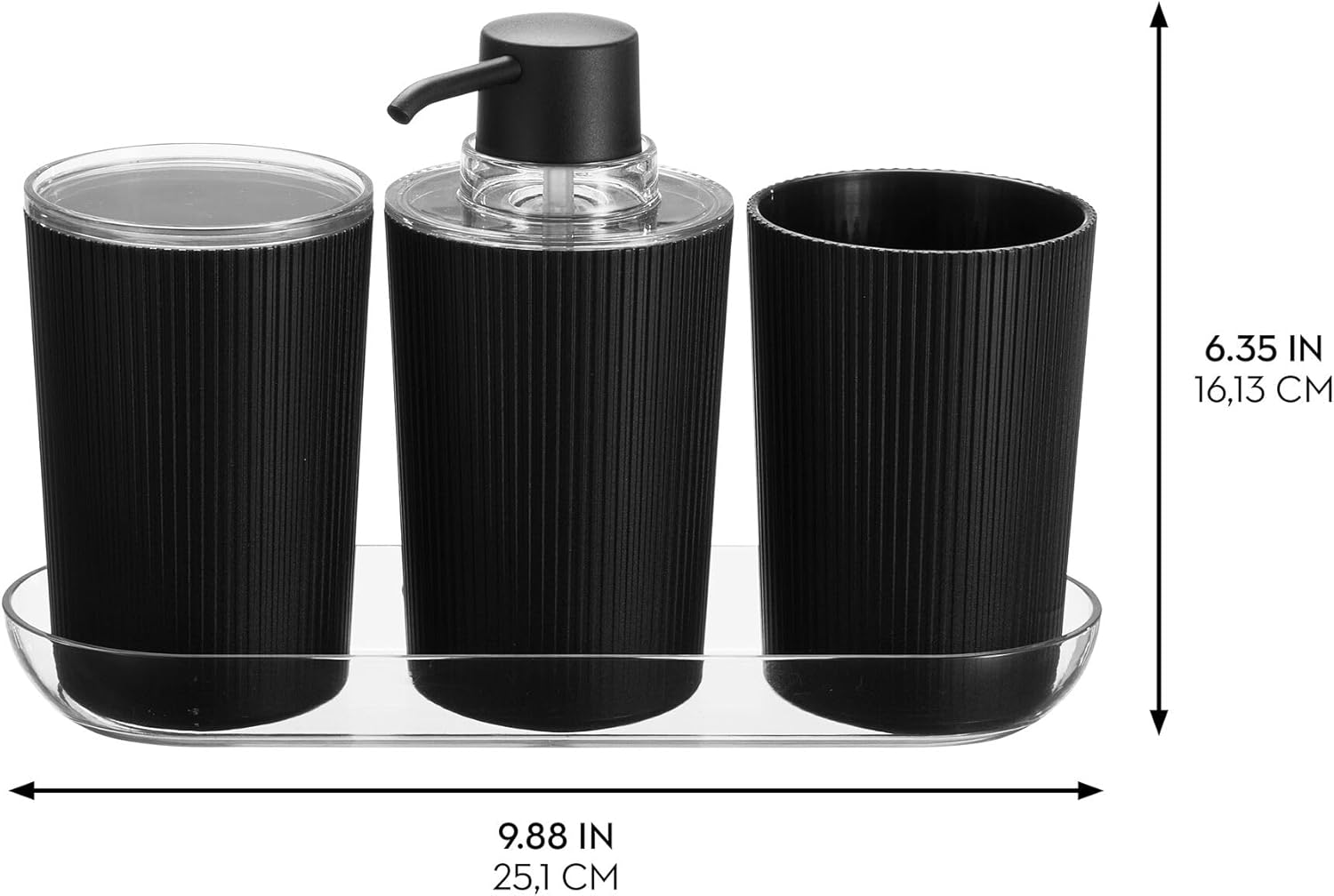 iDesign 4-Piece Bath Accessories Set with Tray