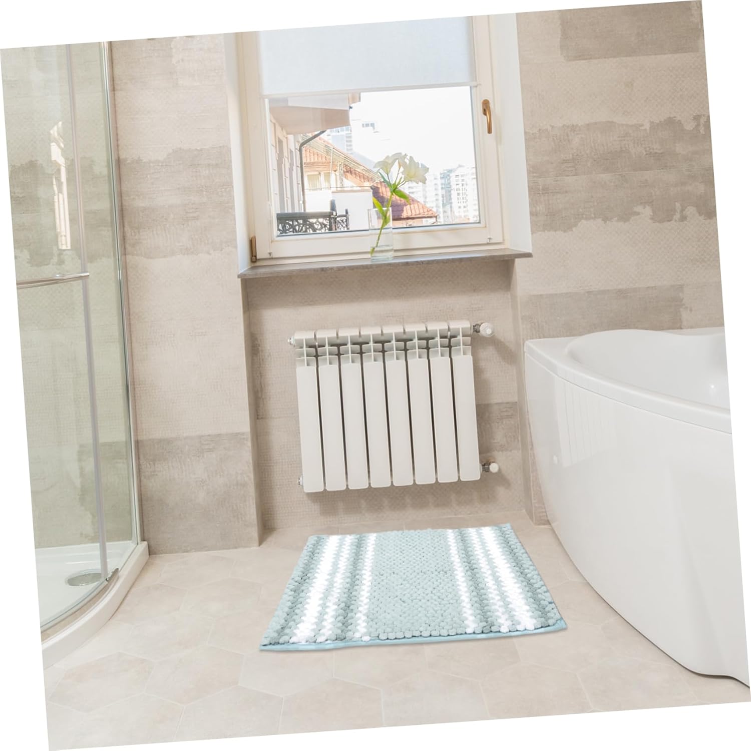 Ciieeo Non-Slip Bath Rug with Absorbent Design