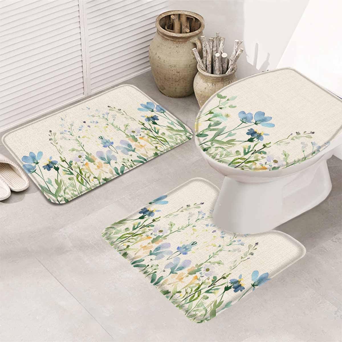 Wotrend Botanical 3 Piece Bath Rug Set
