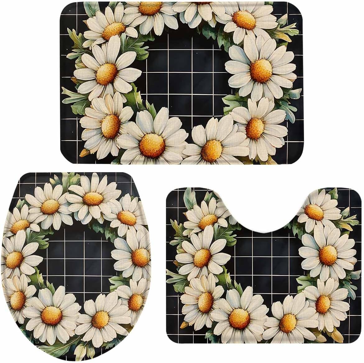 Wotrend Spring 3 Piece Bath Rug Set 1