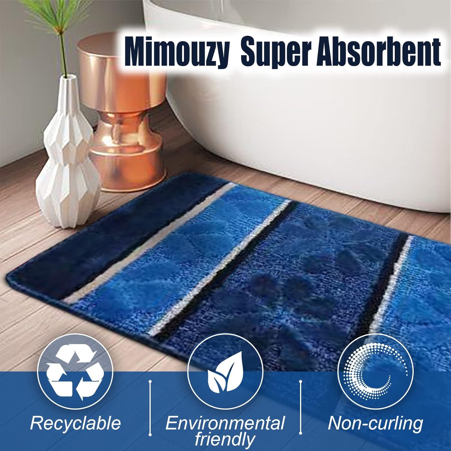 BH Home Linen 3 Pcs Oversized Geometric Shaggy Bath Rug Set