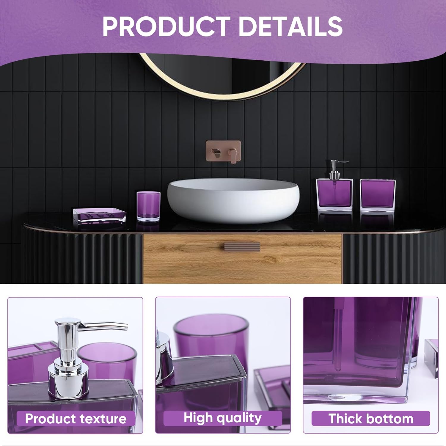 LGURT 4-Piece Premium Acrylic Bathroom Accessory Set