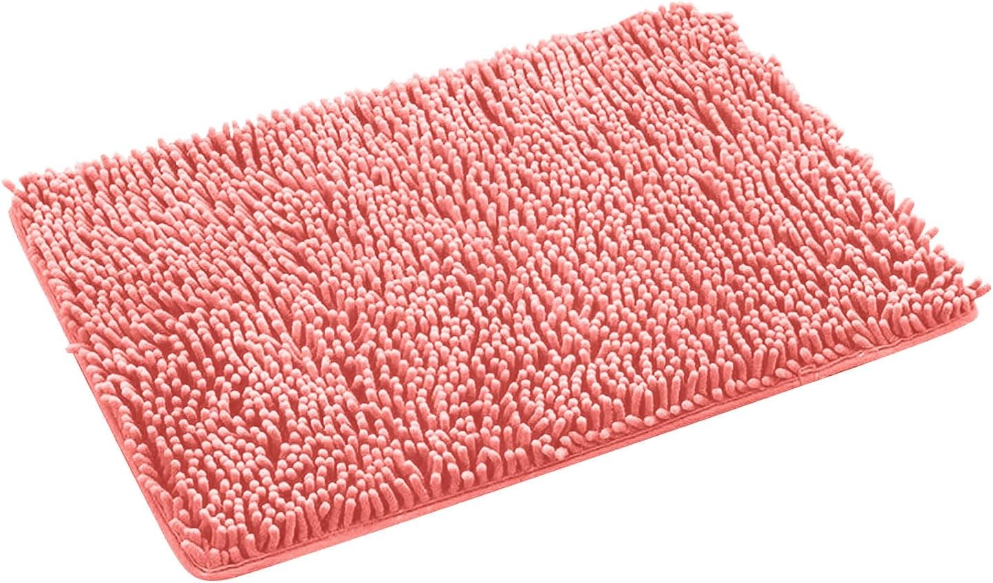 Cute Pink Bathroom Rugs Non-Slip Absorbent Shaggy Mat