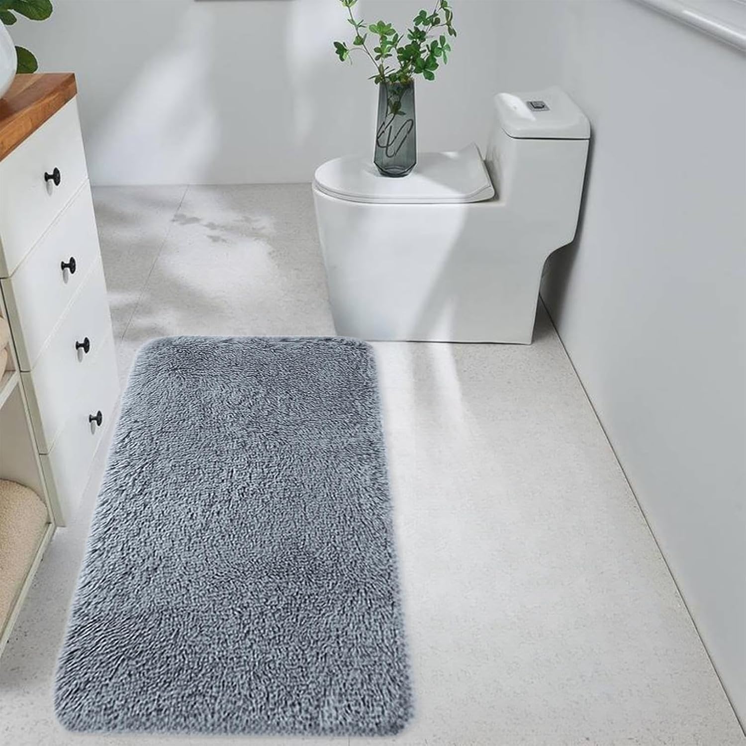 4 Piece Soft Non-Slip Bathroom Rug Set