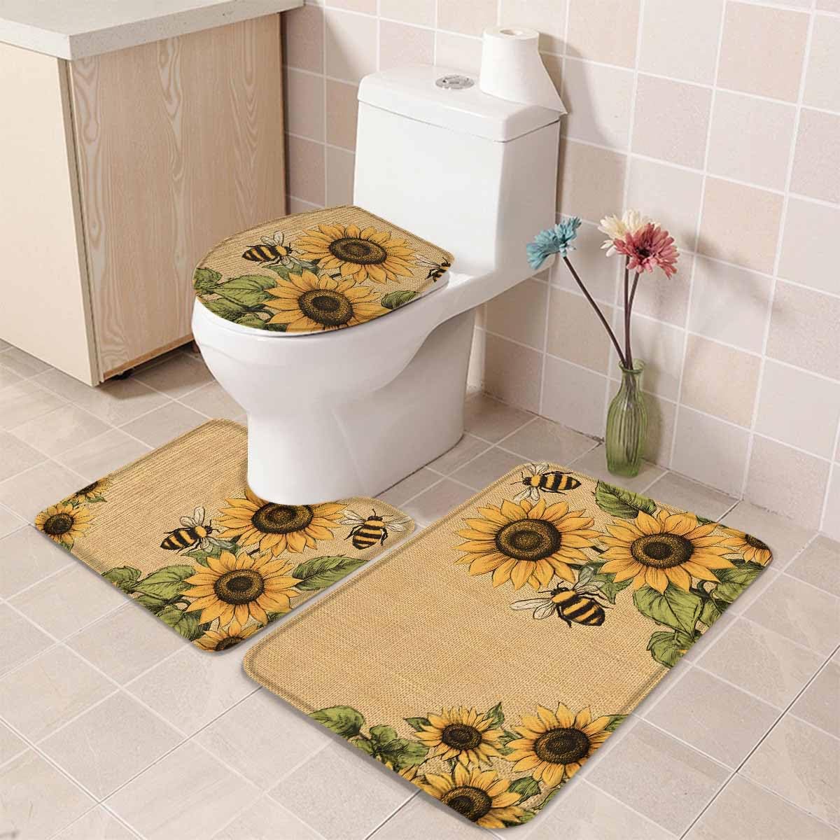 Wotrend Sunflower 3-Piece Bath Rug Set