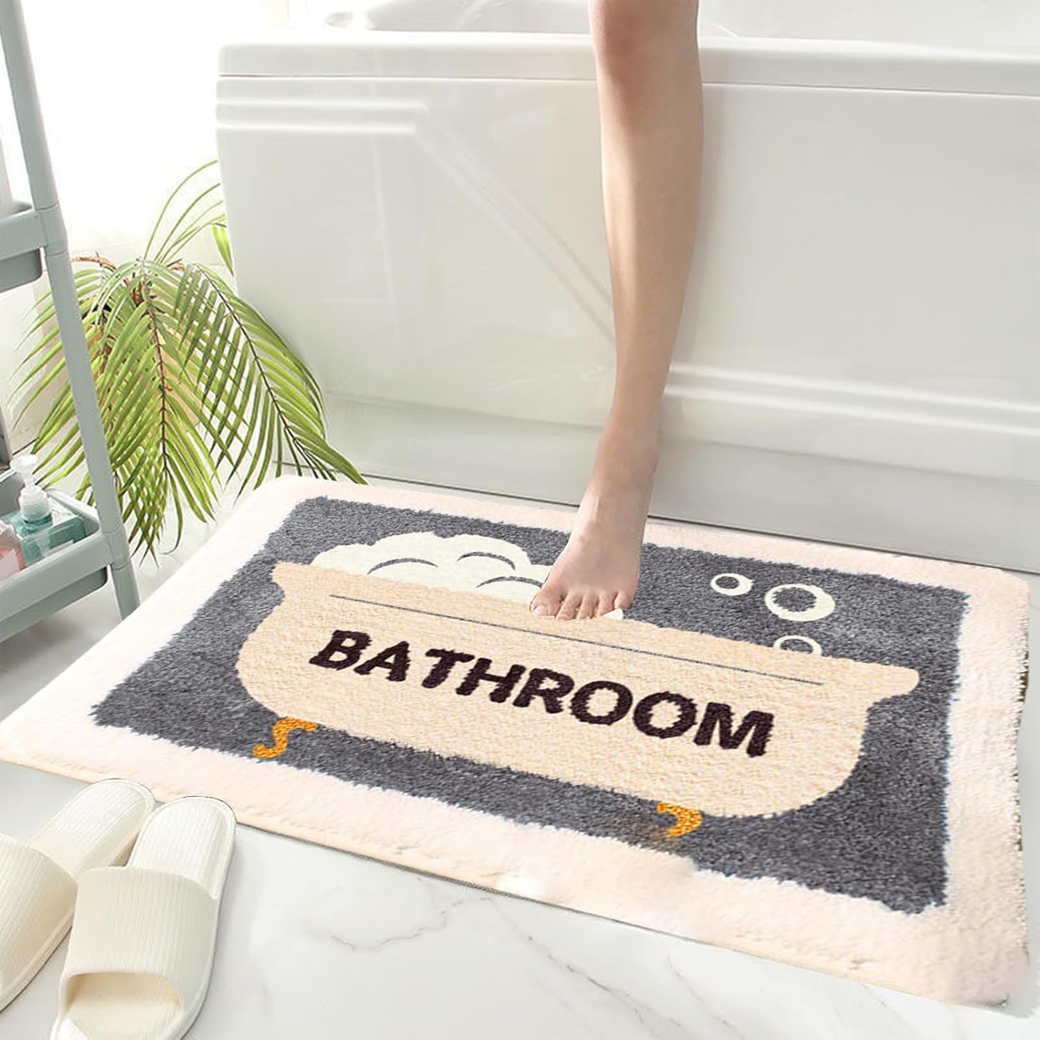 Thick Soft Microfiber Bath Rug 19x26in Non-Slip
