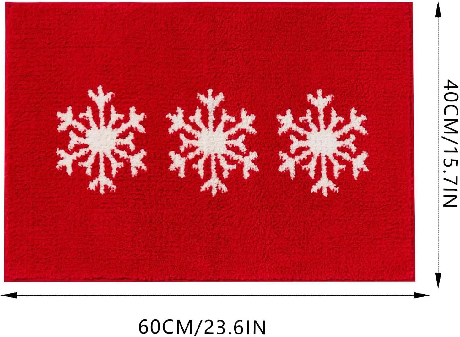 Yiwula Christmas Doormat Soft Winter Red Snowflake Bath Rug