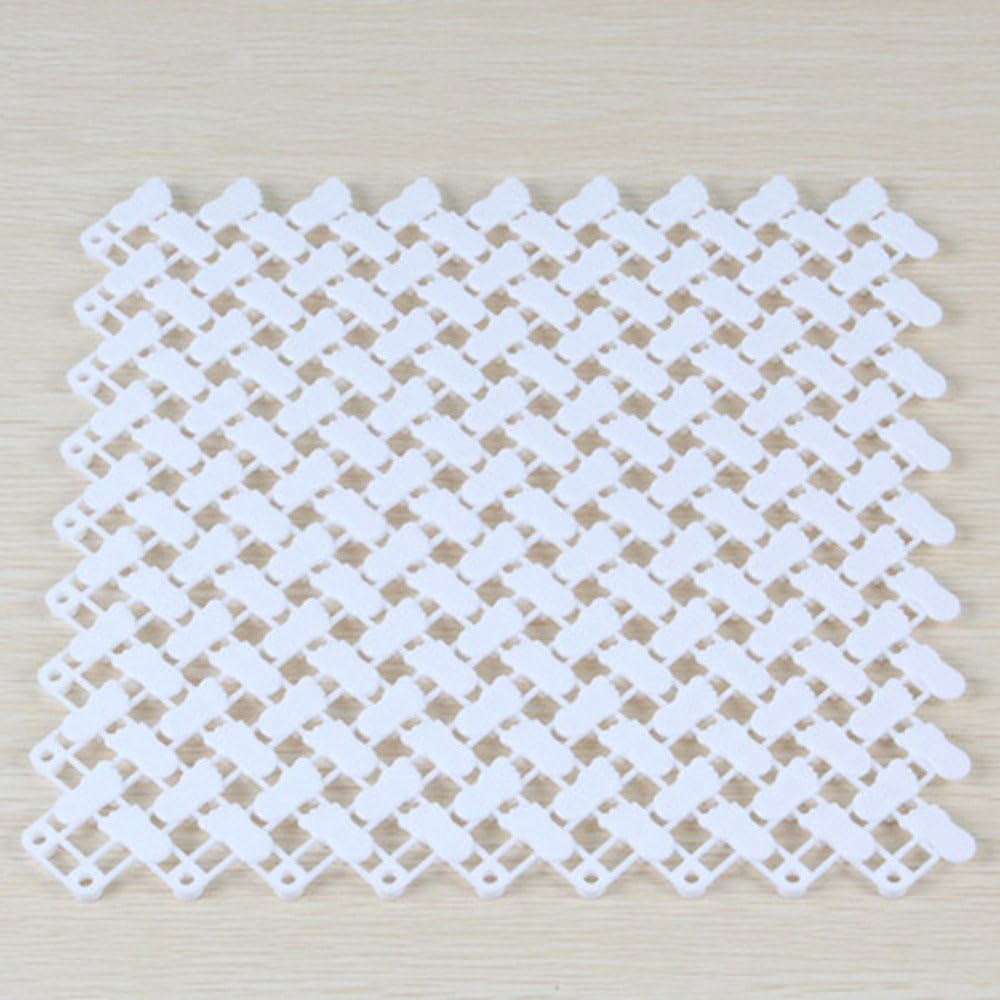 Scceatti 10x10in Waterproof Bath Mat Non-Slip White Blue Design