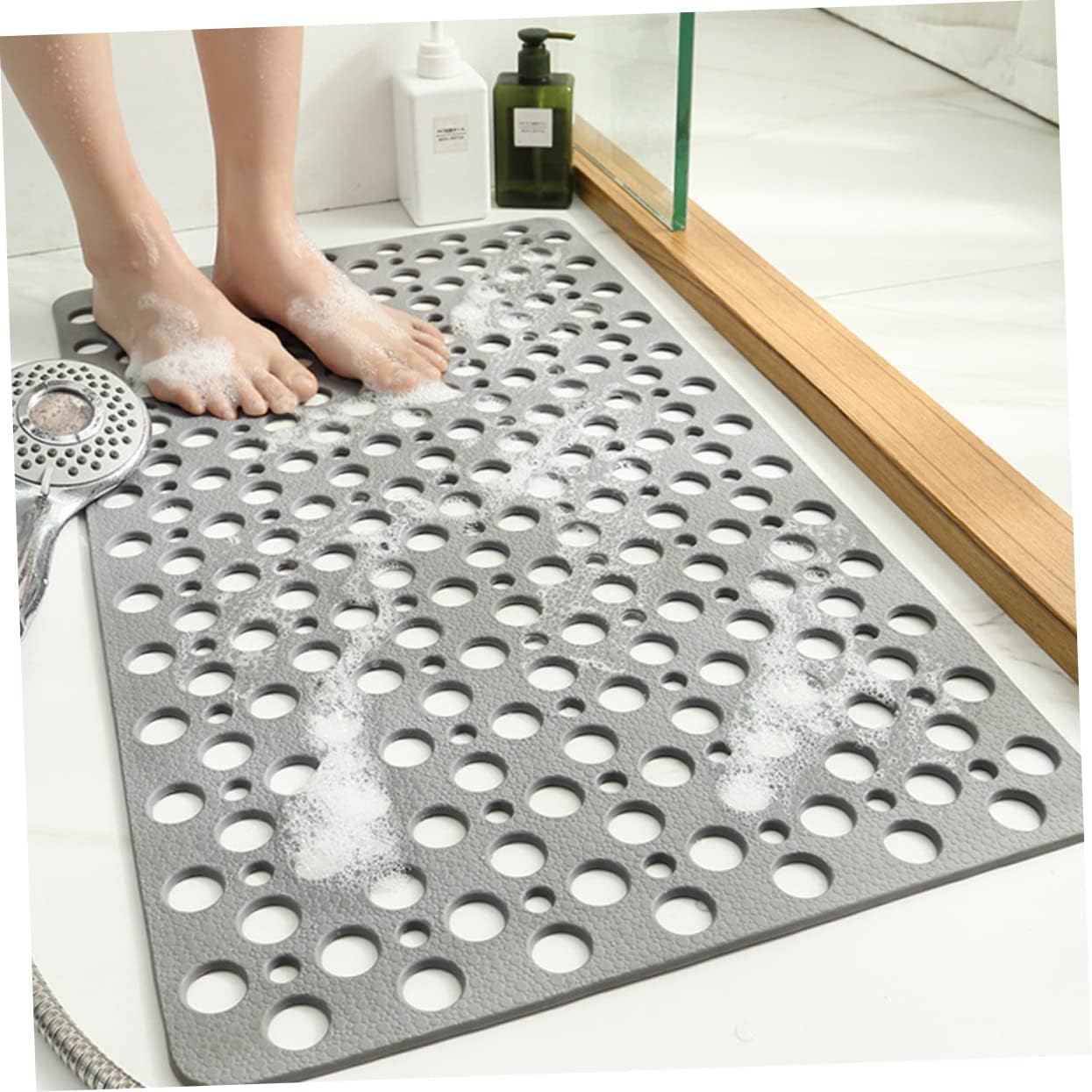 VOSAREA Non-Slip TPE Bath Mat with Suction Cups