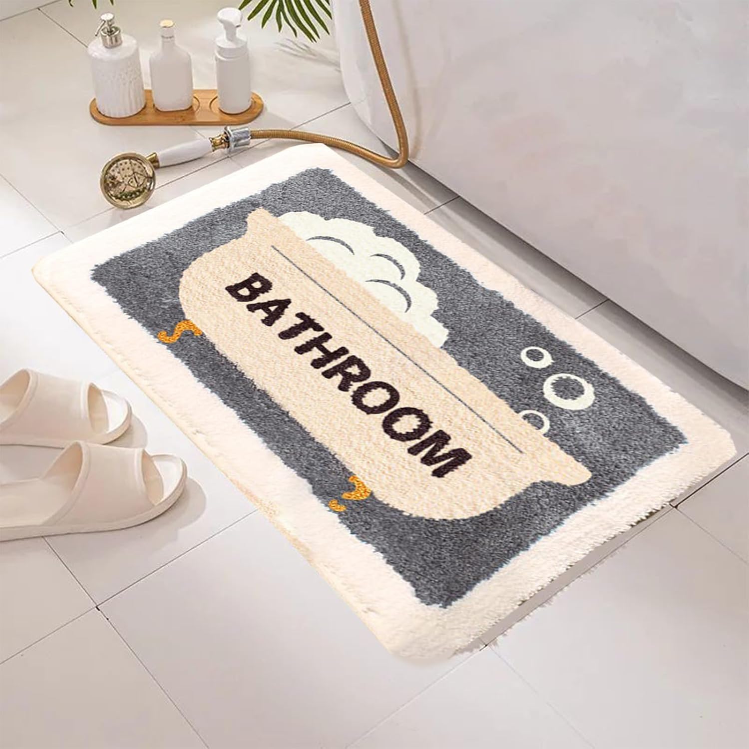 Thick Soft Microfiber Bath Rug 19x26in Non-Slip