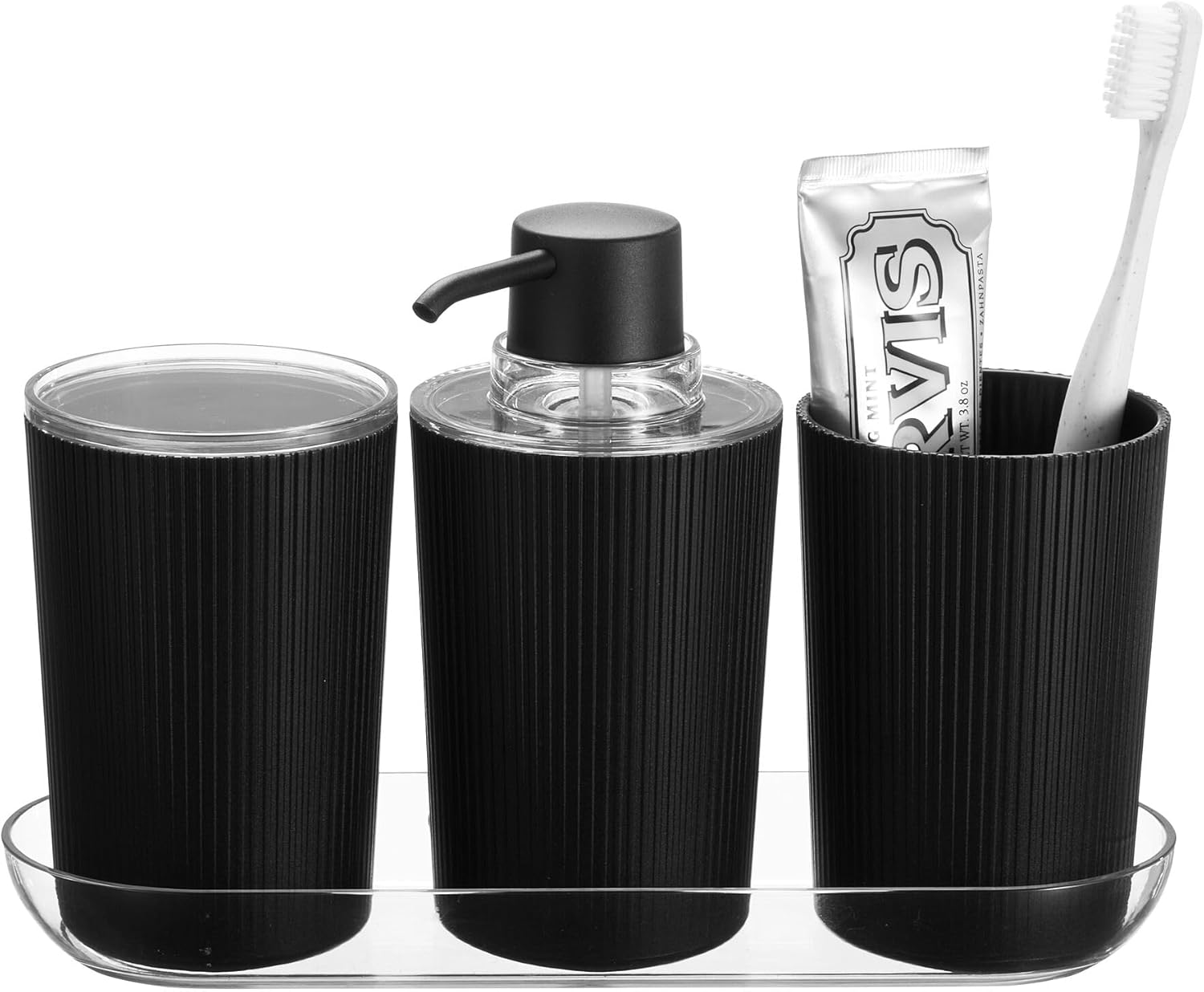 iDesign 4-Piece Bath Accessories Set with Tray