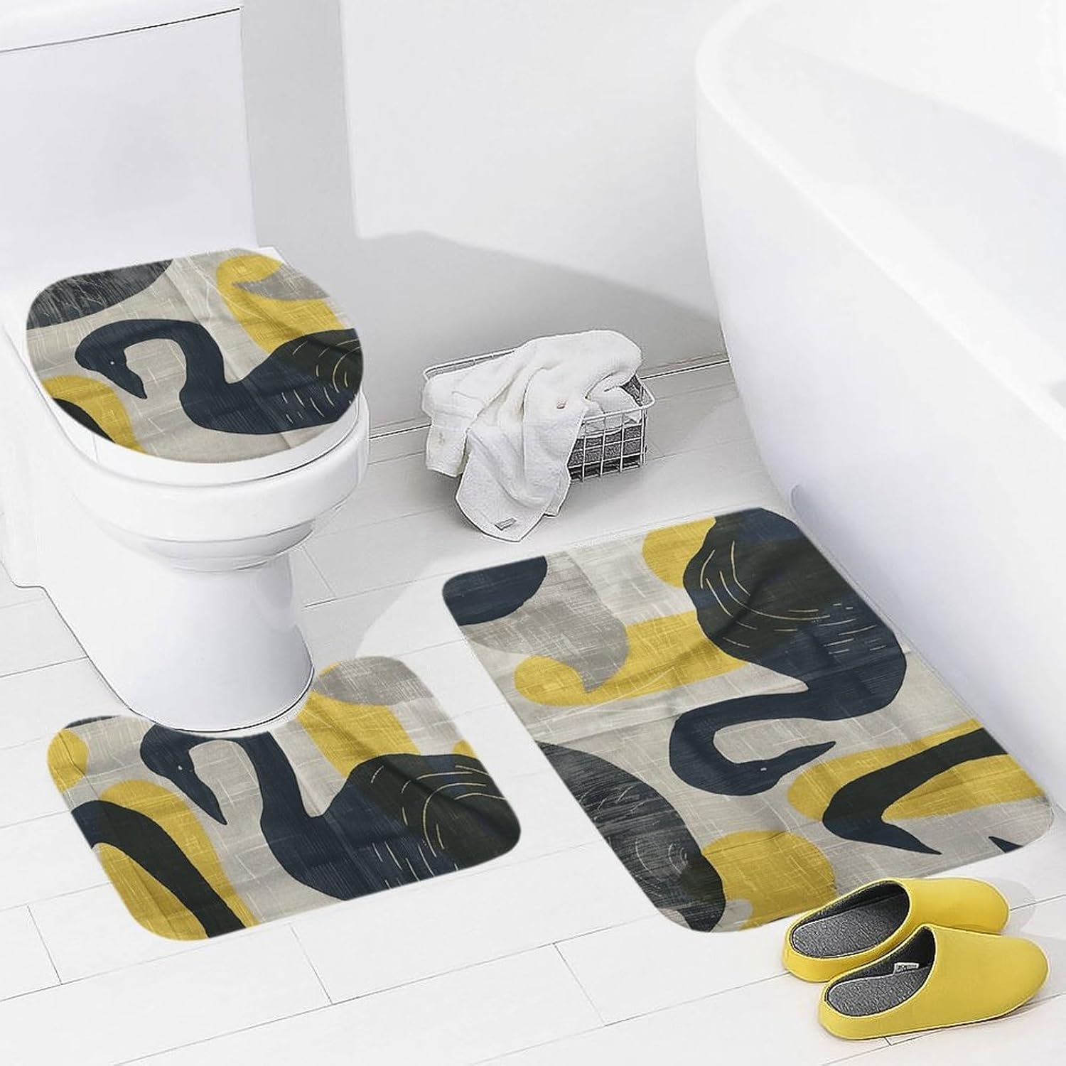 Premium 3-Piece Bathroom Rug Set with Non-Slip Backing