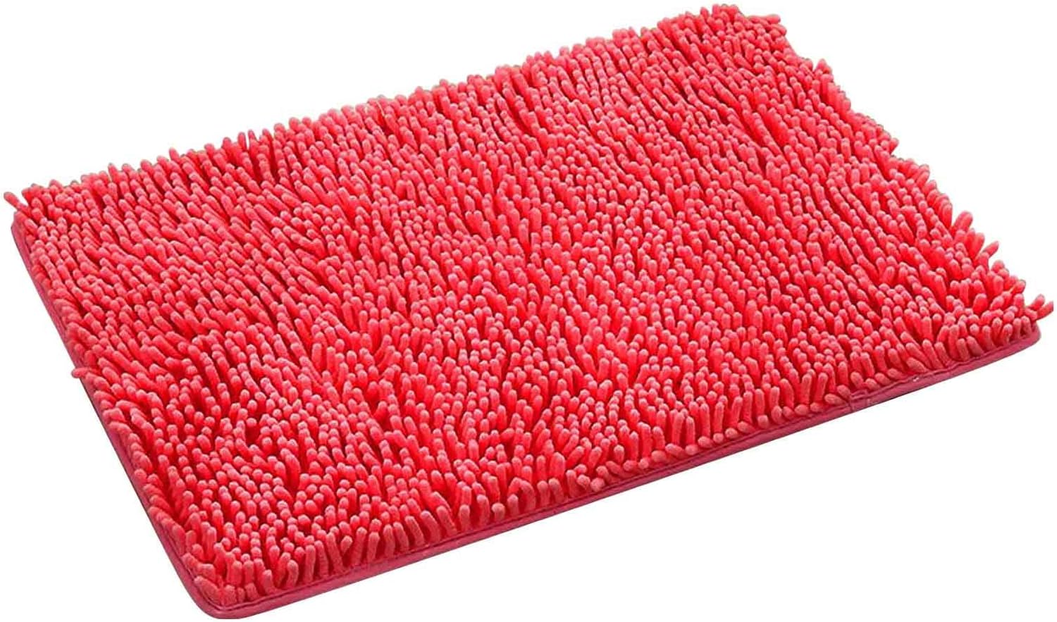 Scceatti Fluffy Bath Rug - Non Slip Soft Thick 20x12In Light Red Pink