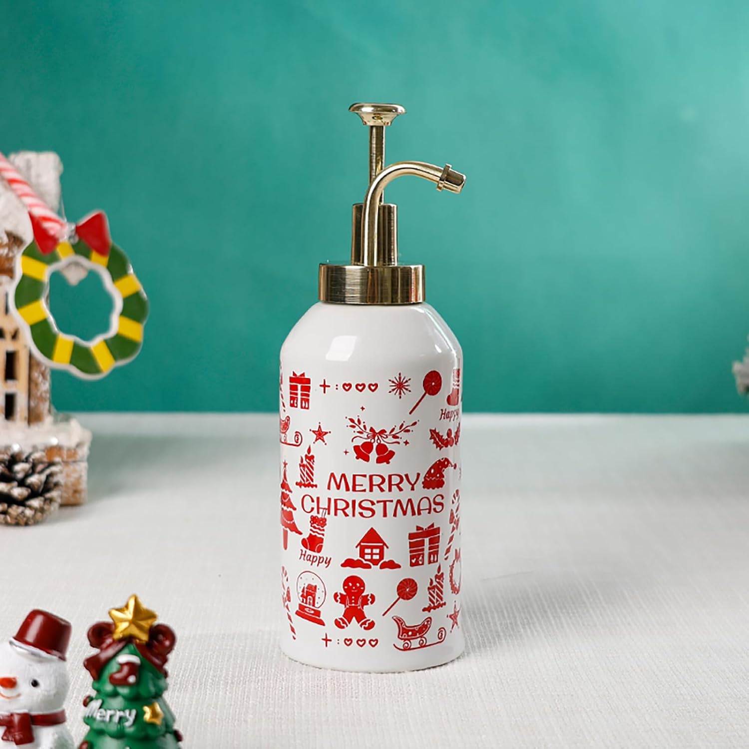 Santentre 4 Pc Christmas Ceramic Bathroom Set