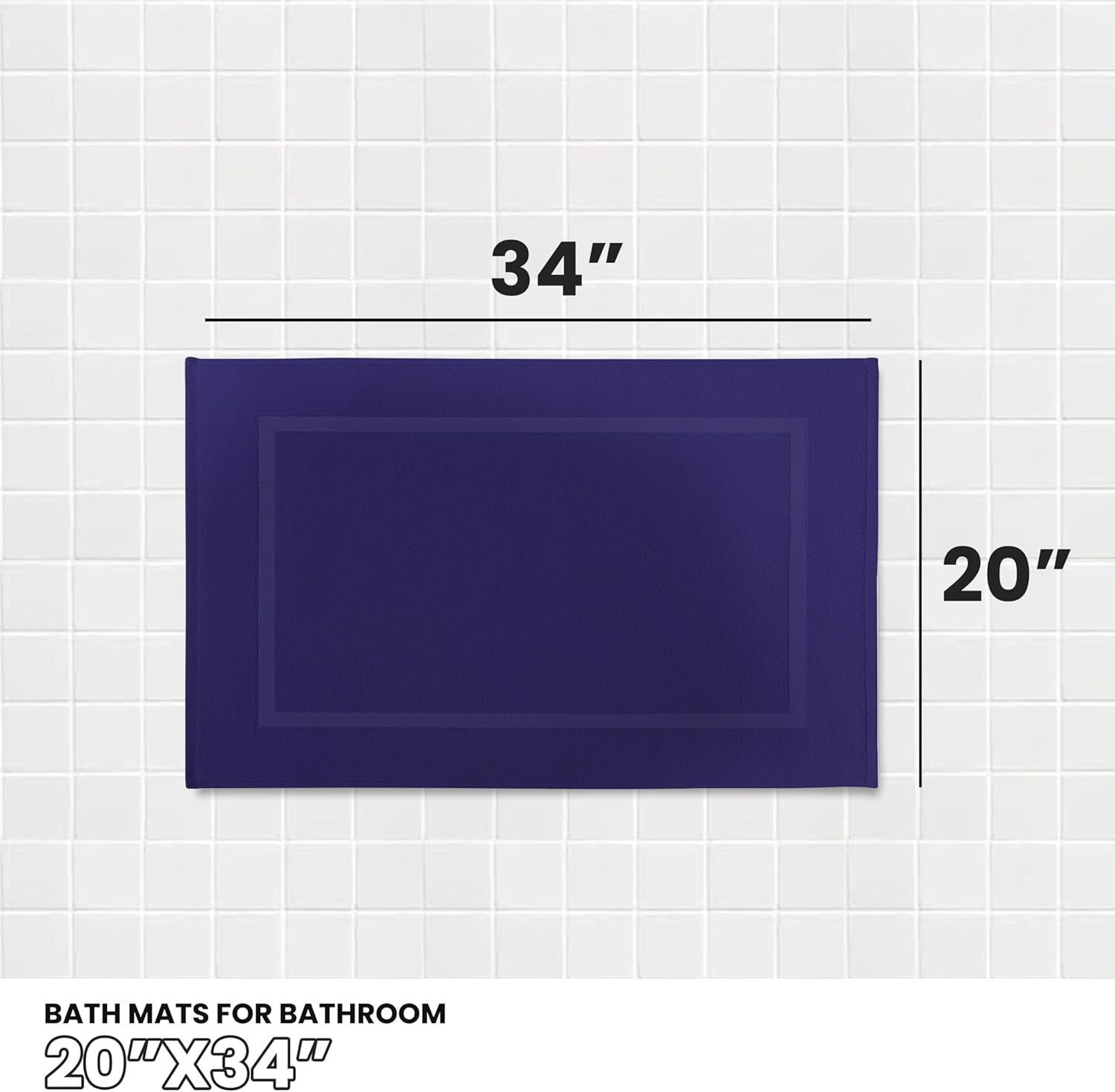 Premium Cotton Bath Mats Set 2 Pack Plum