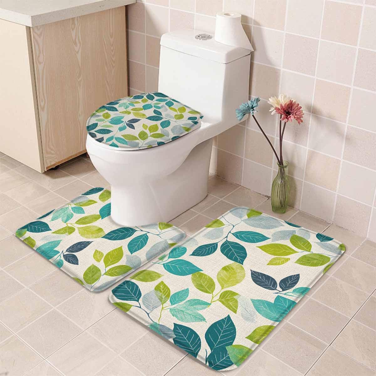 Wotrend Leaf 3 Piece Bath Rug Set
