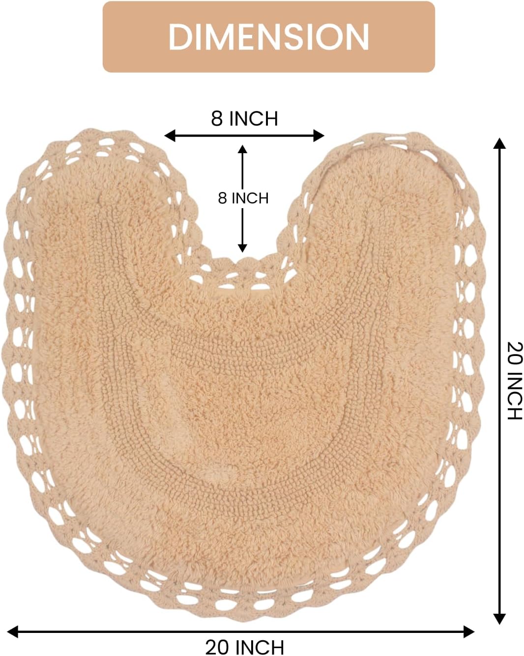 Home Weavers Hampton Crochet Reversible Bathmat 20x20