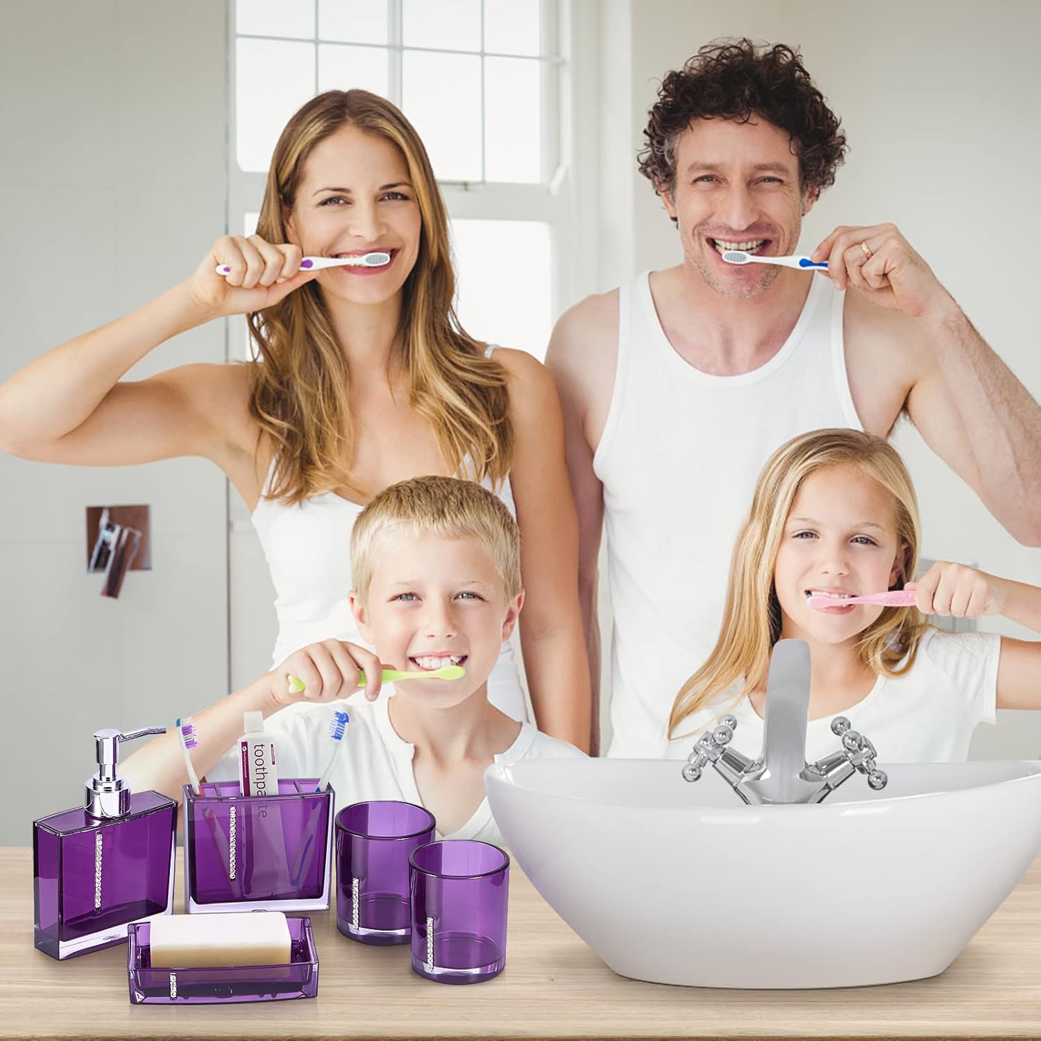 Zerodis 5pcs Acrylic Bathroom Accessories Set 1