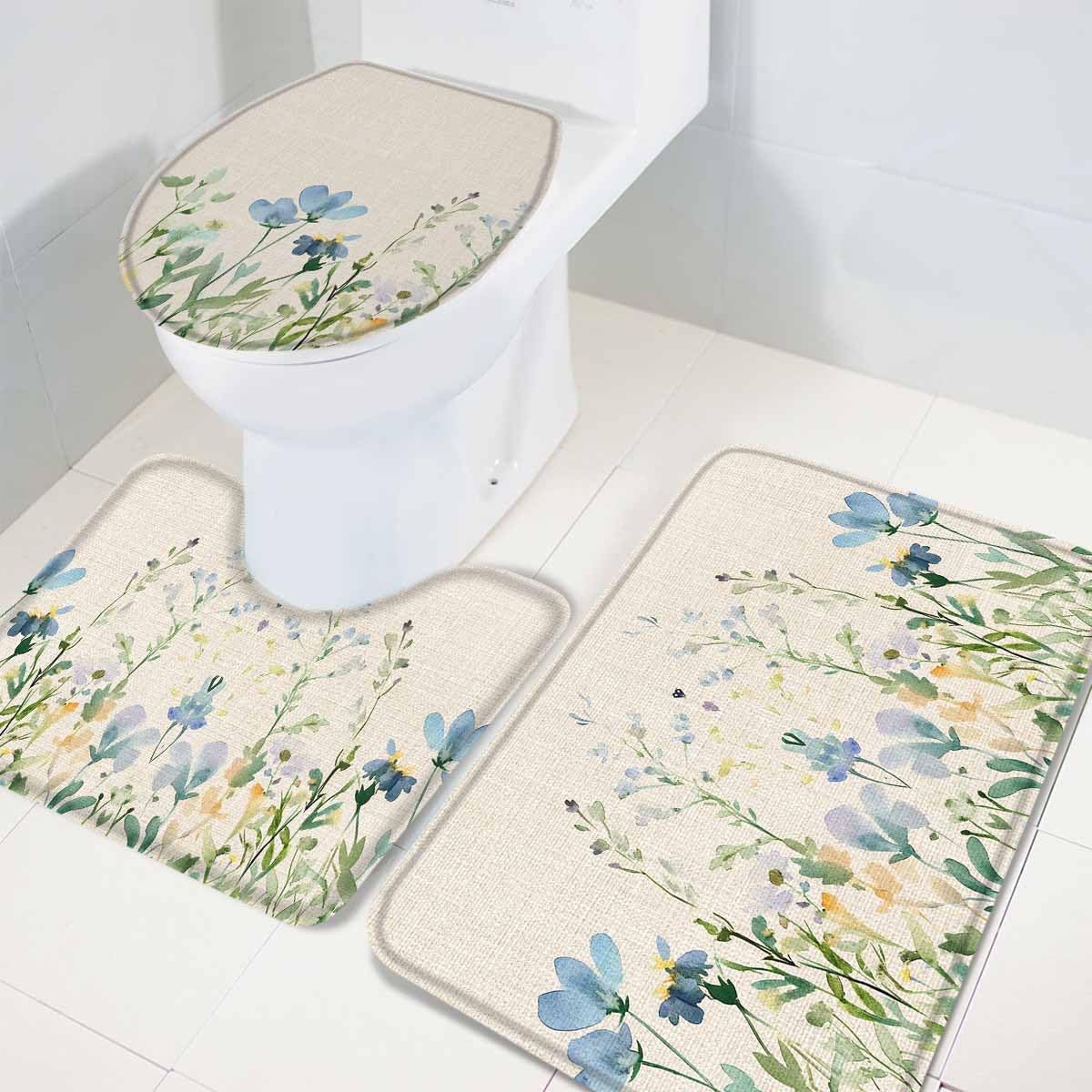 Wotrend Botanical 3 Piece Bath Rug Set
