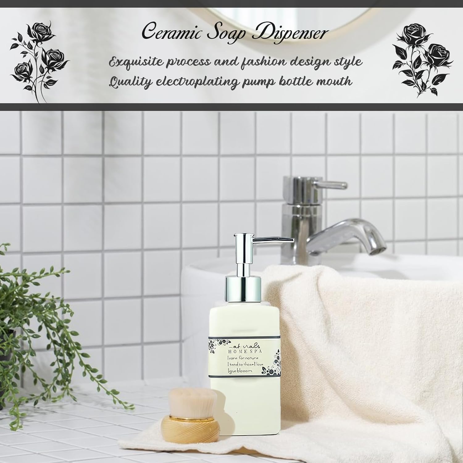 WREWING 6 Pcs White Ceramic Bathroom Shower Set