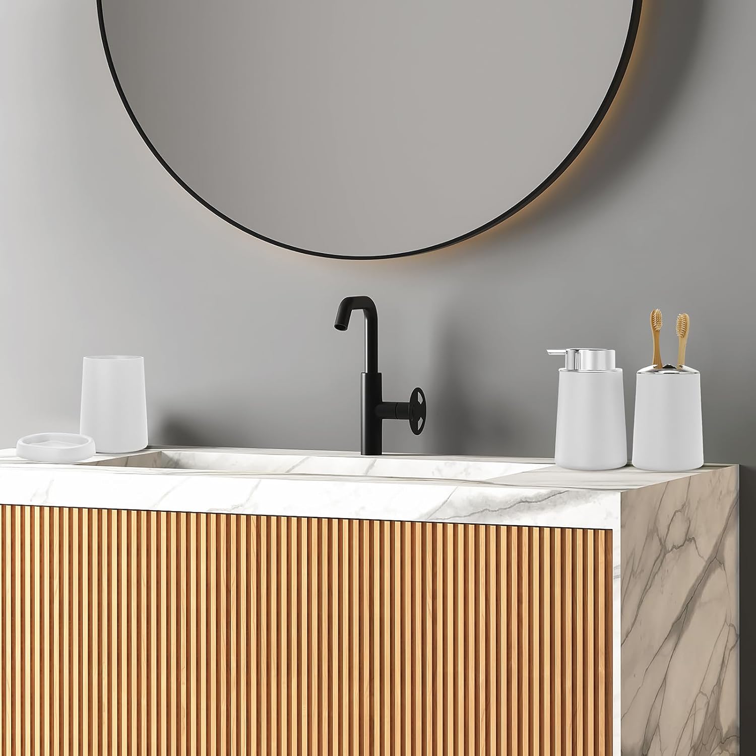 FEILANDUO 4 Pcs Bathroom Accessory Set