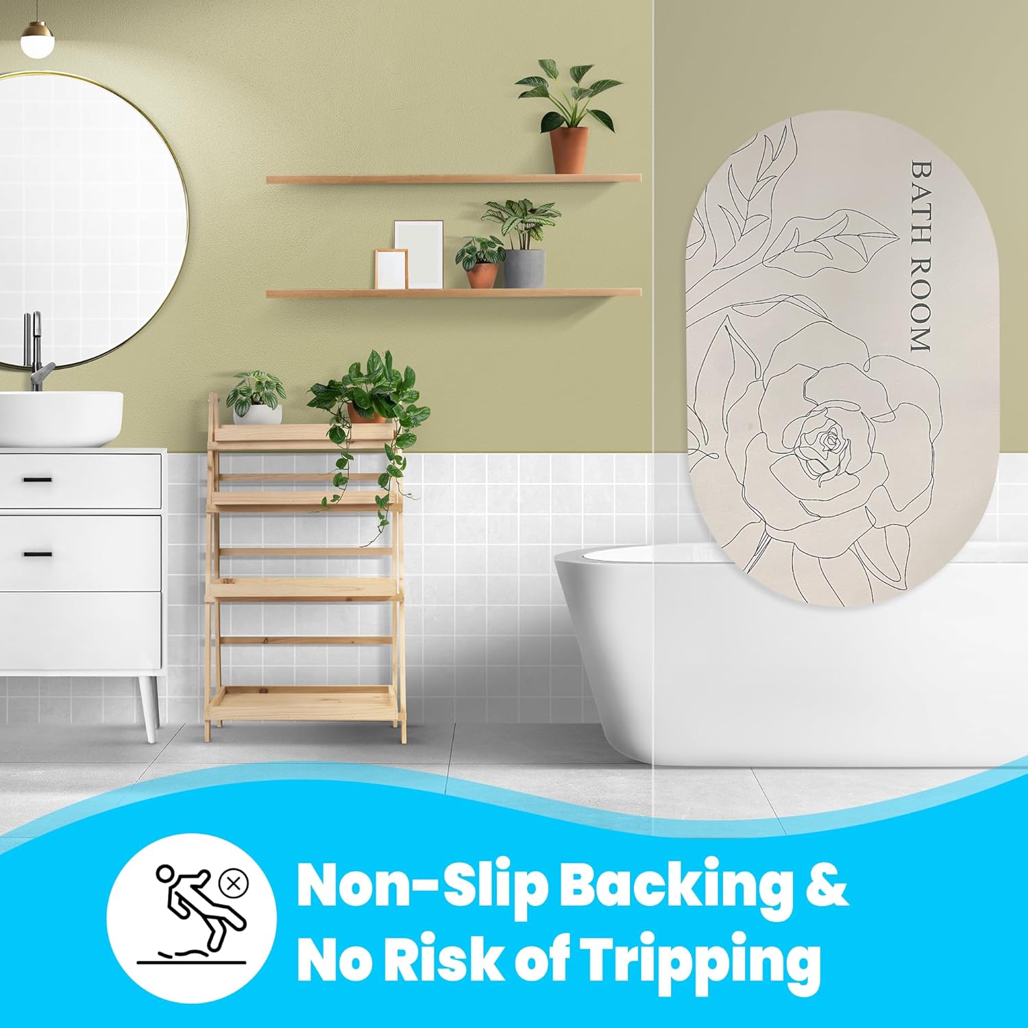 Super Absorbent Quick Dry Non-Slip Bath Mat 20 x 31