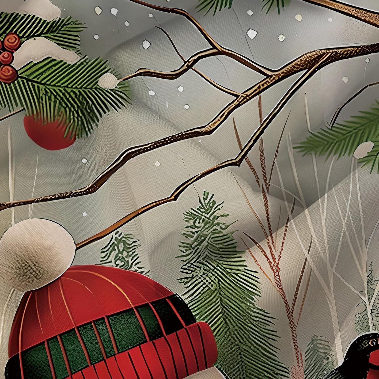 APROPHIC Christmas Snowman Shower Curtain Set with Rugs and Hooks 1