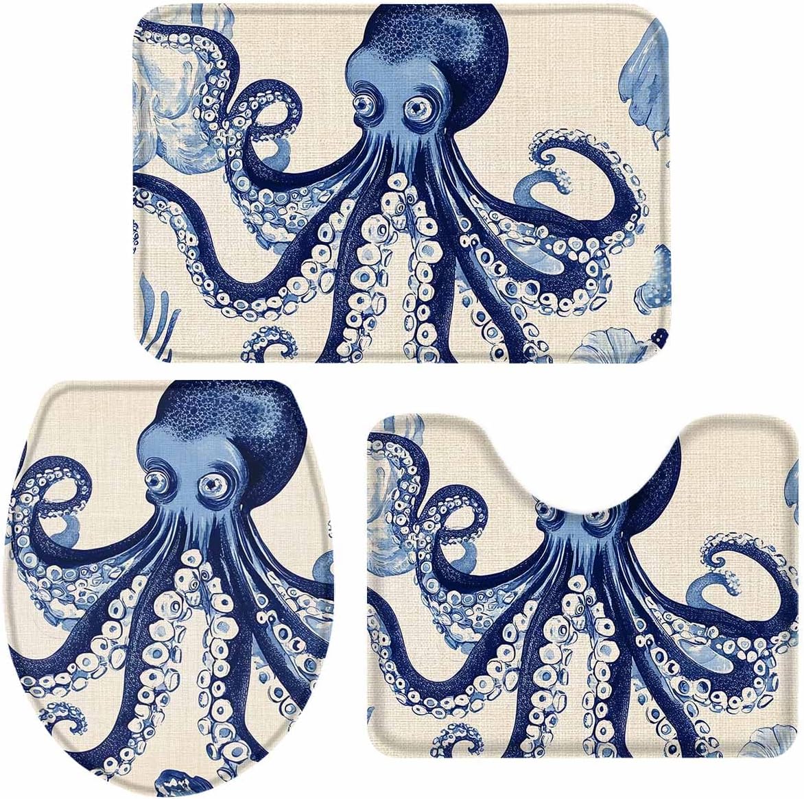 Wotrend Marine 3 Piece Bath Rug Set