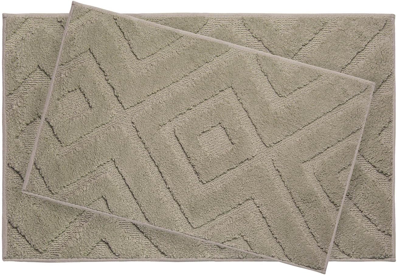 Jean Pierre Lilah Plush Bath Mat Set 21 x 34 Linen 2 Piece