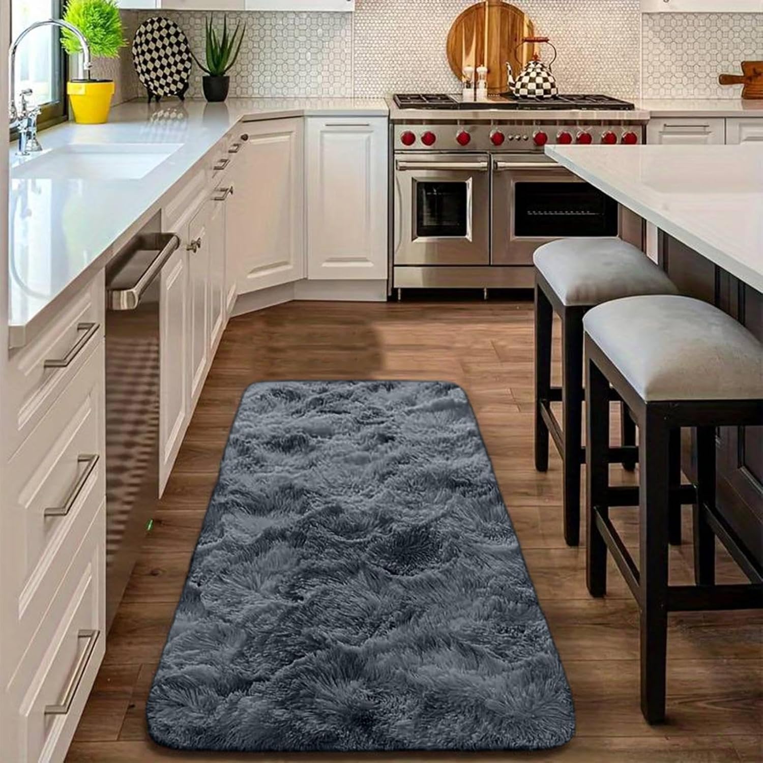 4 Piece Soft Non-Slip Bathroom Rug Set