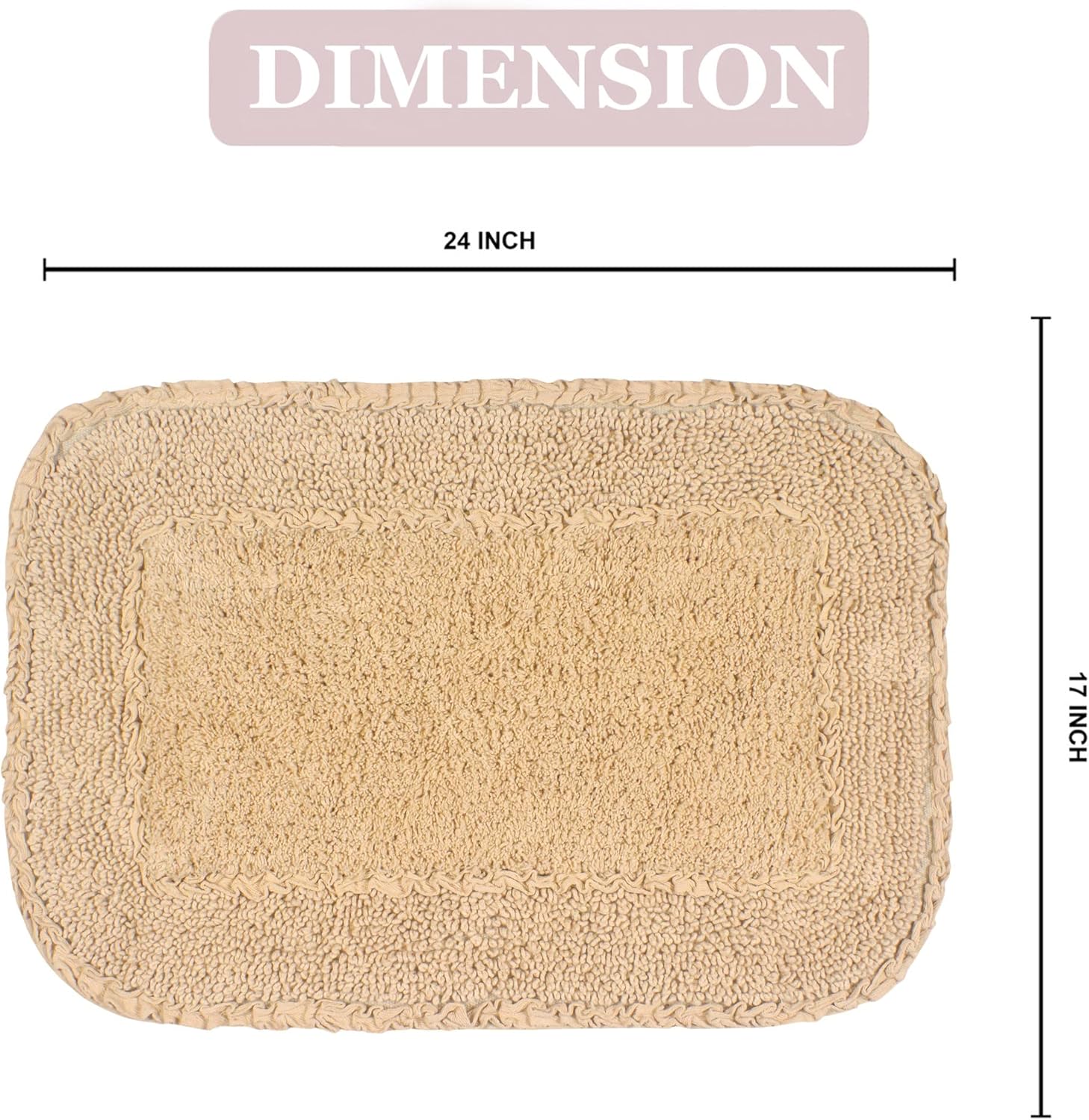 Home Weavers Radiant 100 Cotton Bath Rug Set Non-Slip 17x24