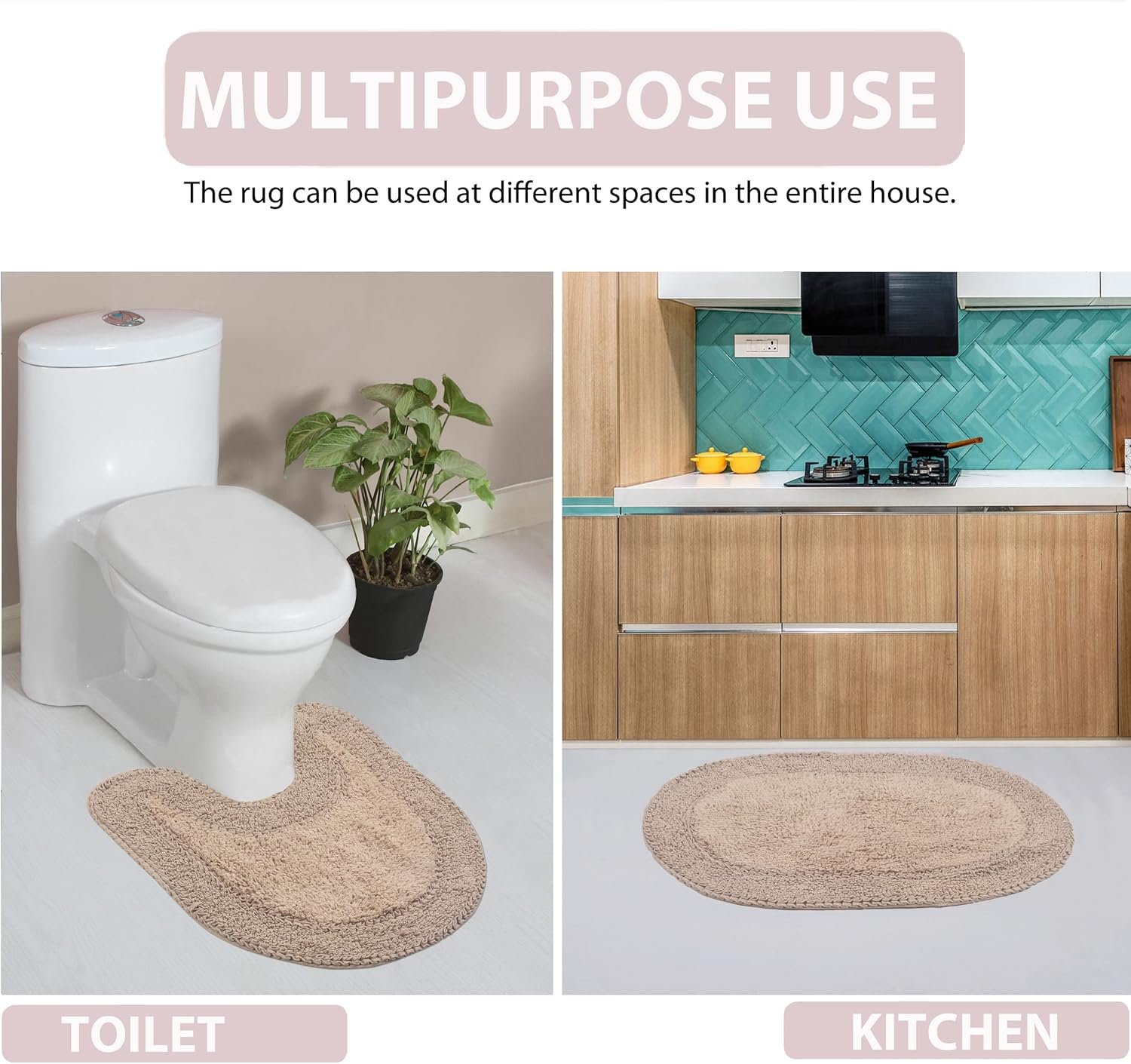 Home Weavers Double Ruffle Cotton Bath Rug Set 28 Round