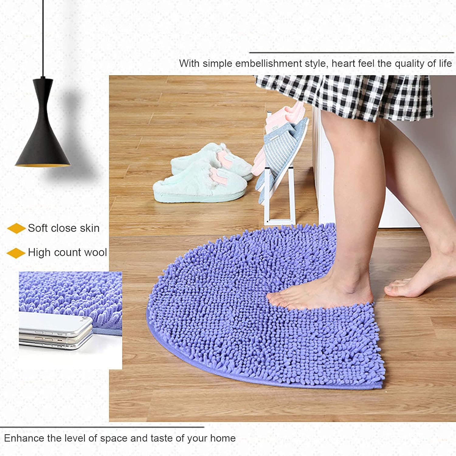 KELINFONG Thick Shaggy Bath Rug Set 20x14 Non-Slip Absorbent 1