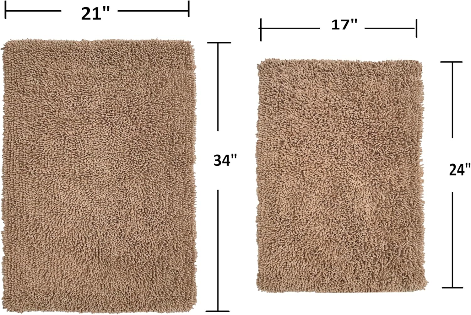 Home Weavers Fantasia Bath Rug Set 2 Piece Non-Slip 100 Cotton