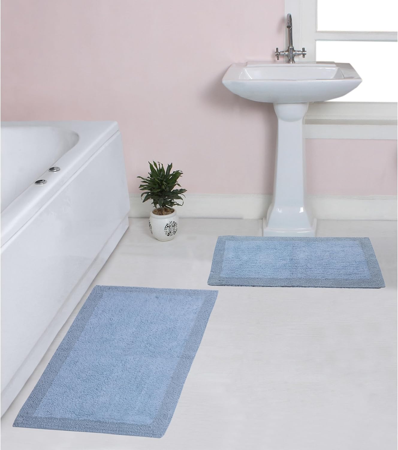 Home Weavers Luxury Reversible Cotton Bath Rug Set