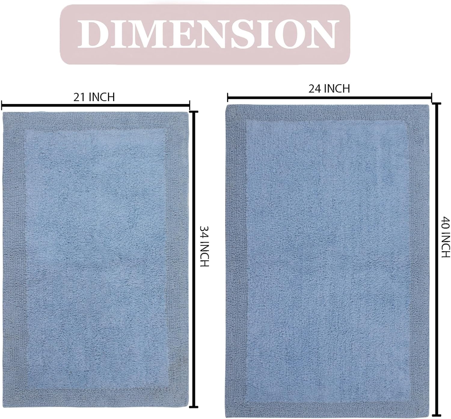 Home Weavers Luxury Reversible Cotton Bath Rug Set