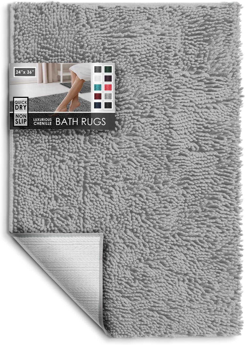 Hearth Harbor Plush Bath Rug - 24x36 Inches Hunter Green