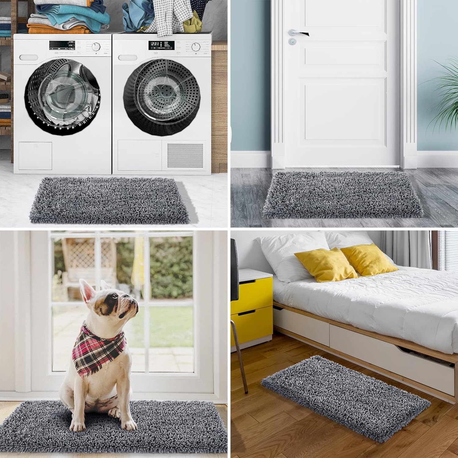 Yimobra Bath Rug Set 2 Piece Plush Shaggy Non-Slip Mats