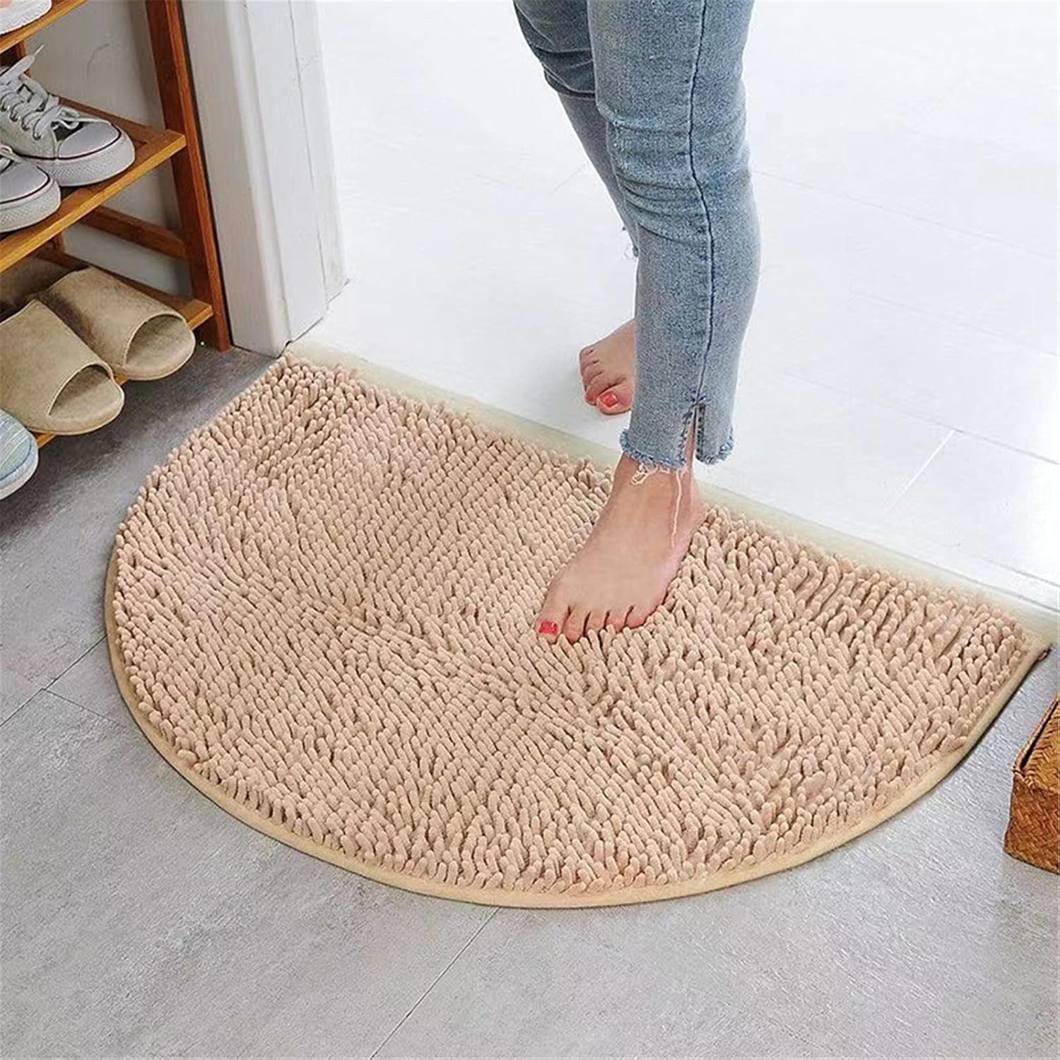 KELINFONG 20x14 Shaggy Microfiber Bath Rug Set