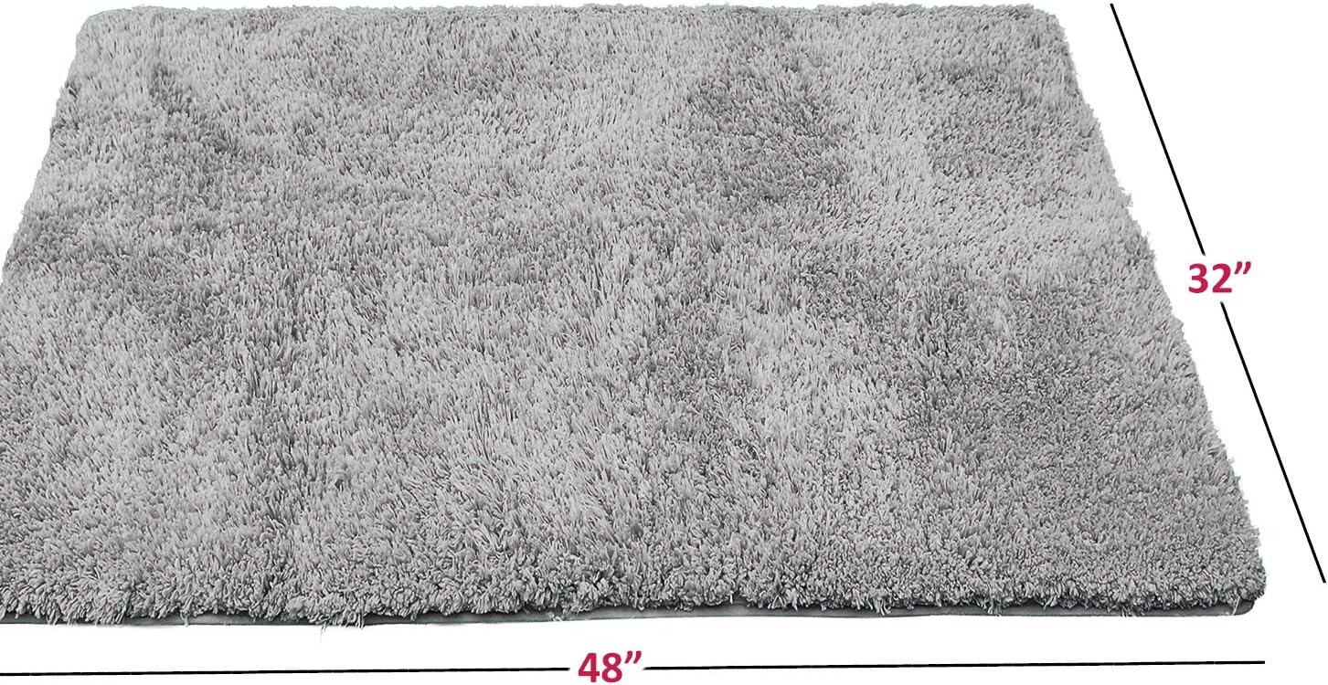 Clara Clark Silver Bath Rug Set 32 x 48 Inches