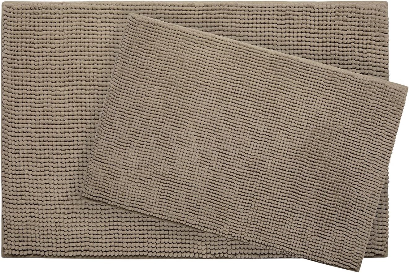 Bounce Comfort Bath Mat 2-Piece Set Plush Memory Foam Chenille