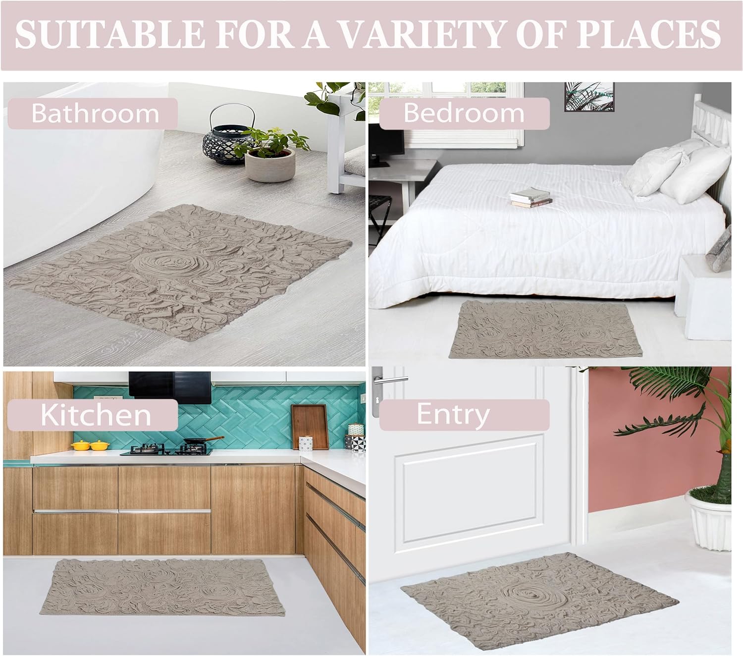 Home Weavers Bell Flower 2 Piece Bath Rug Set