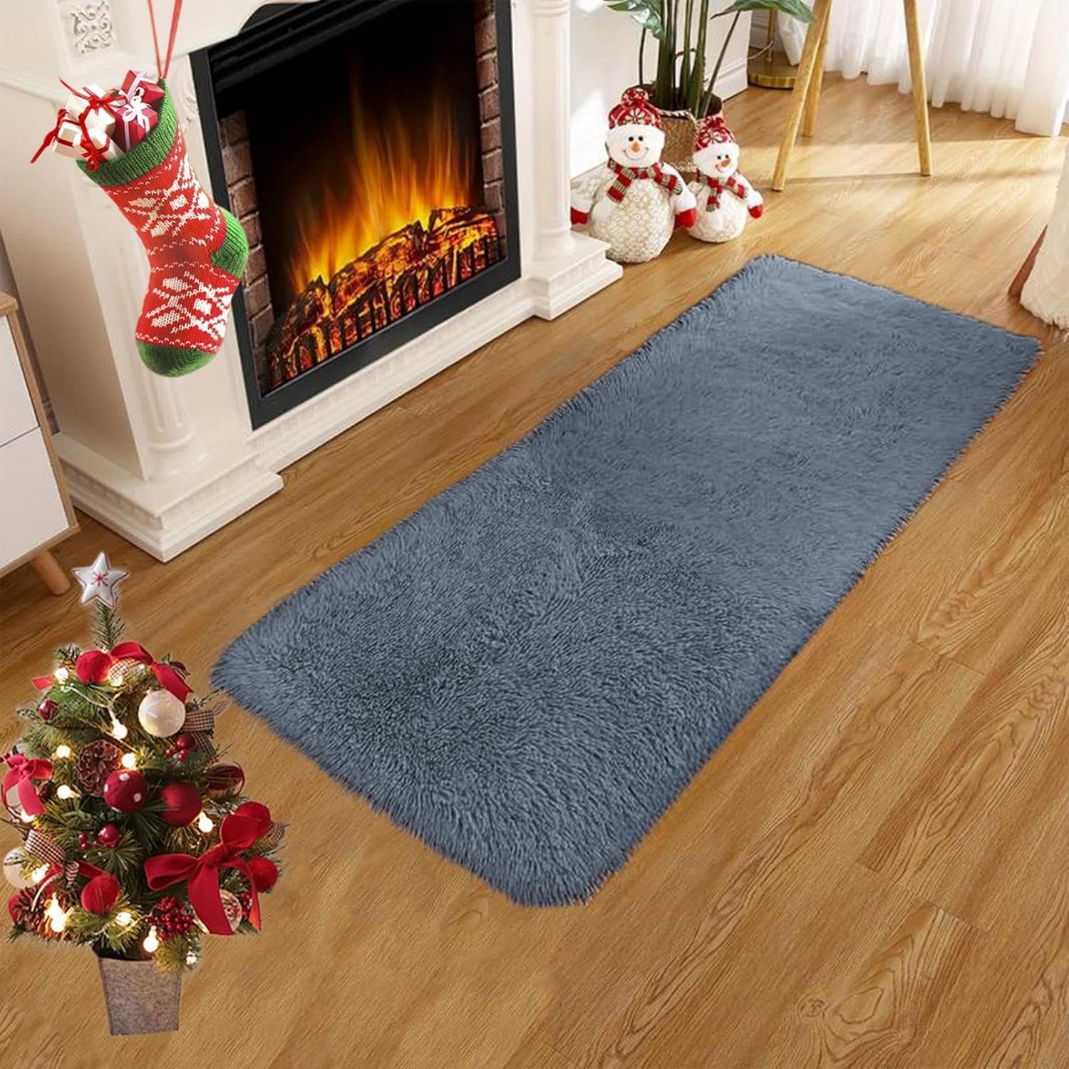 4 Piece Soft Non-Slip Bathroom Rug Set