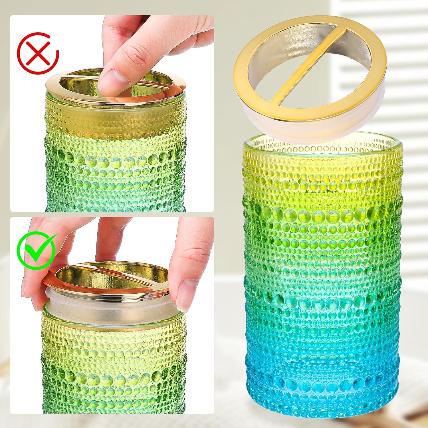 Nafhone Gradient Glass Bathroom Accessories Set 2 Pcs